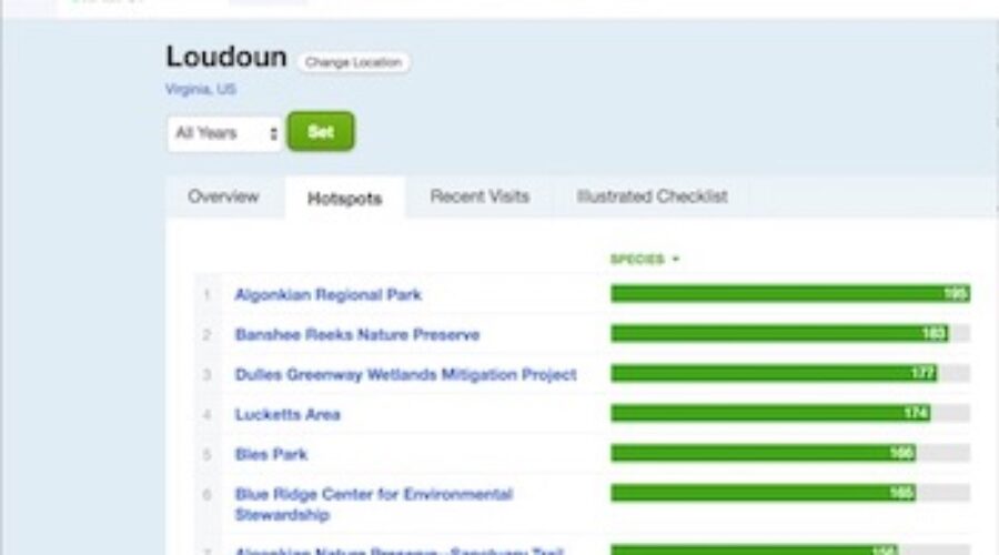 eBird region screenshot