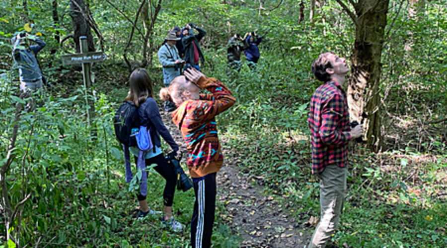 Bird watchers at Blue Ridge Center