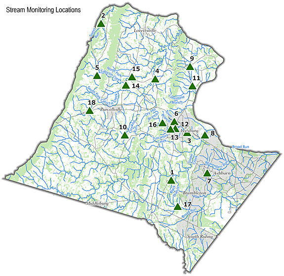 Stream Monitoring Sites in Loudoun County