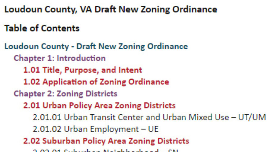 Draft New Zoning Ordinance