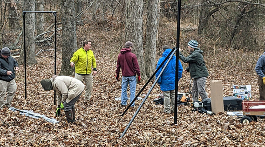 Working on the deer fence