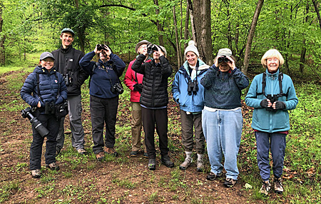 group of birders at Camp Highroad