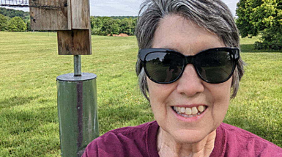 Juli Barnes with nestbox