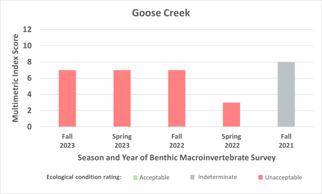 Benthic data for Goose Creek