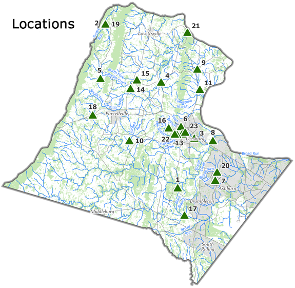 Stream Monitoring Locations map