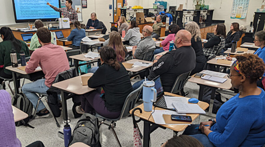 Teacher training in classroom