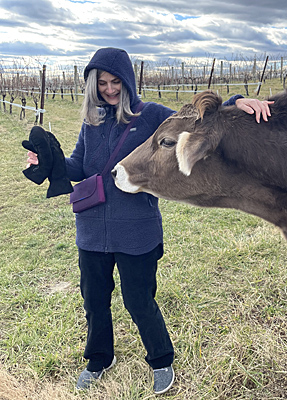 Sarah Flanagan with cow
