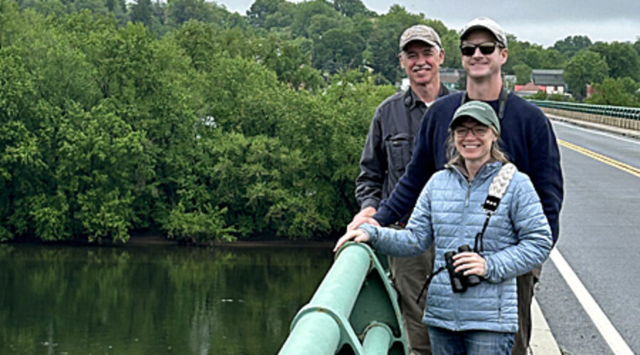 Birdathon team on bridge