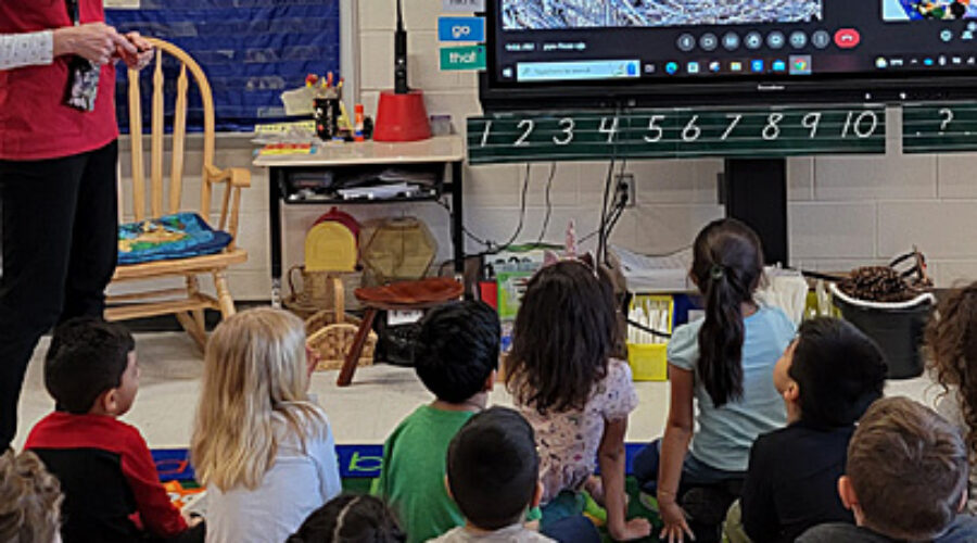Kindergarten class during Eagle Cam chat